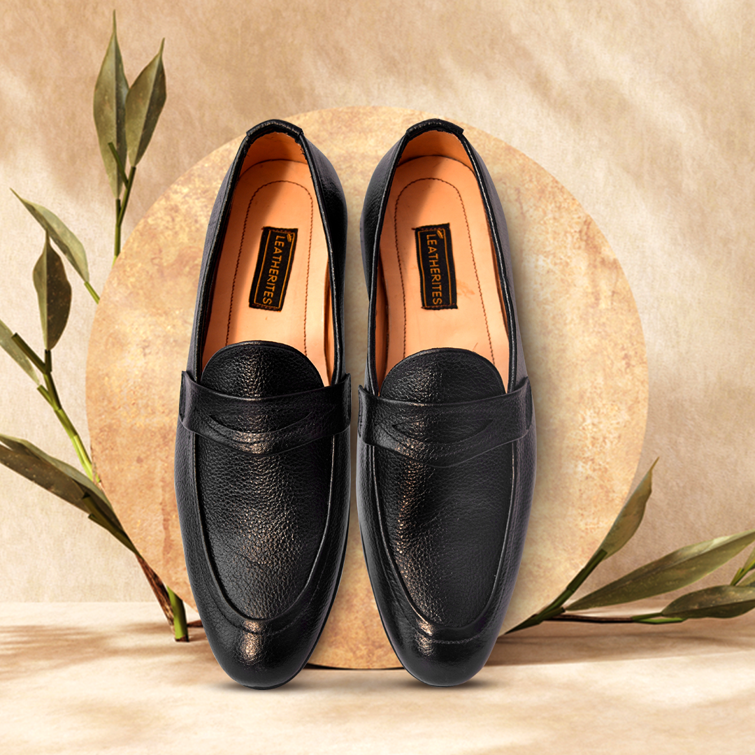 Black Leather Moccasin- 13947