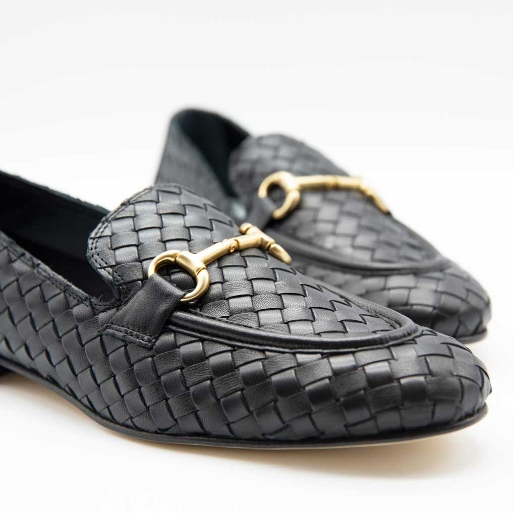 Woven Leather Loafers-13938