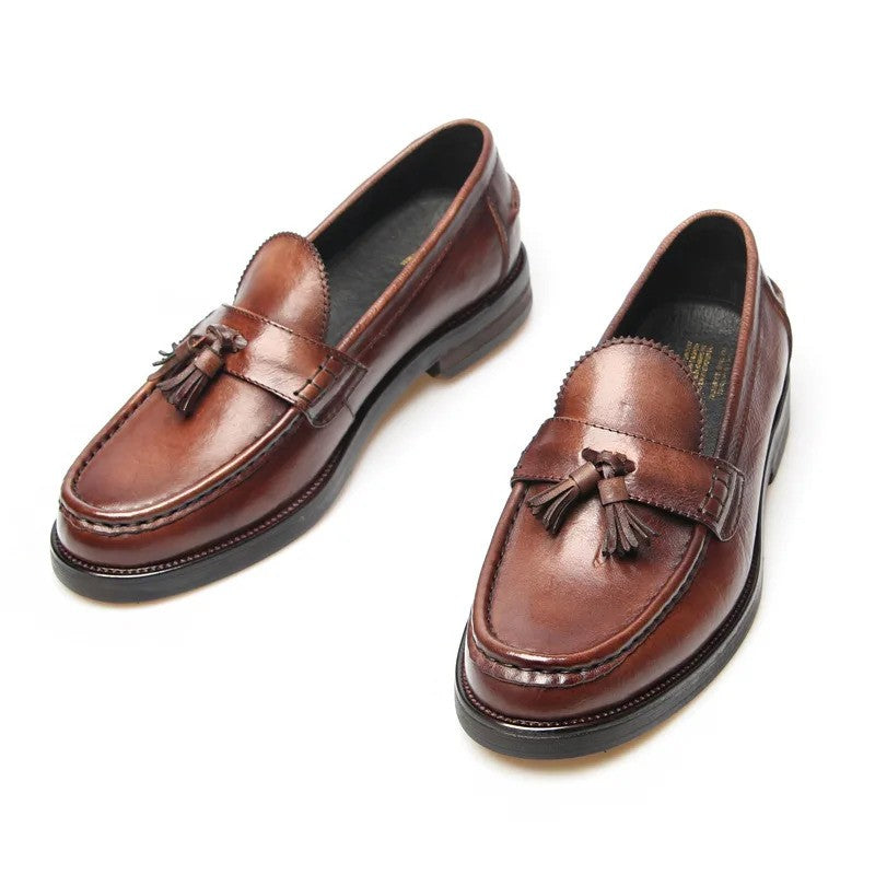 Men Business Formal Shoes Genuine Leather Breathable Men Flats- 13952