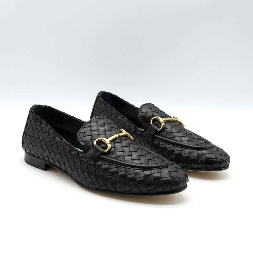 Woven Leather Loafers-13938