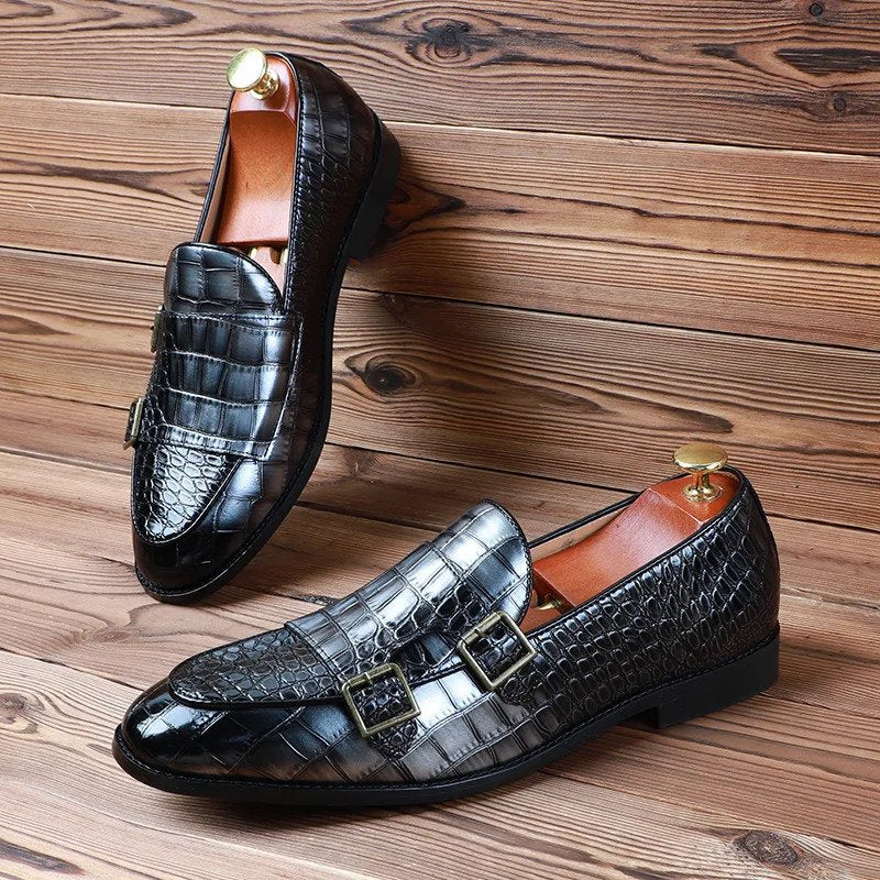 Classic Monk Strap Pure Leather Shoes-UK 6109