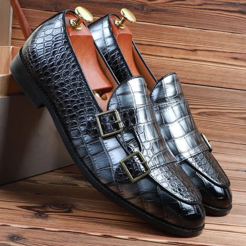 Classic Monk Strap Pure Leather Shoes-UK 6109