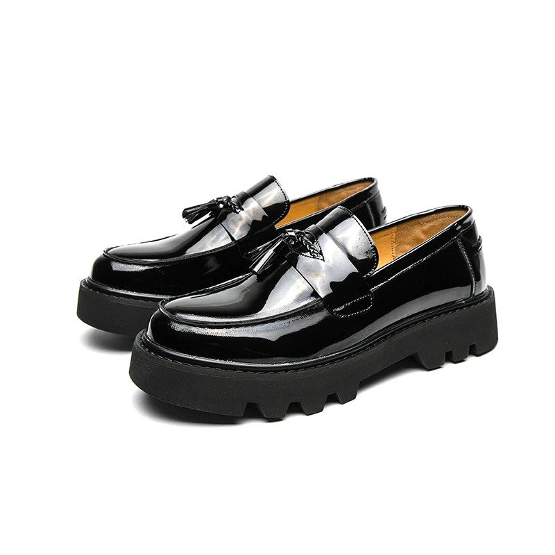 New Black Loafers Men Leather Shoes-13922