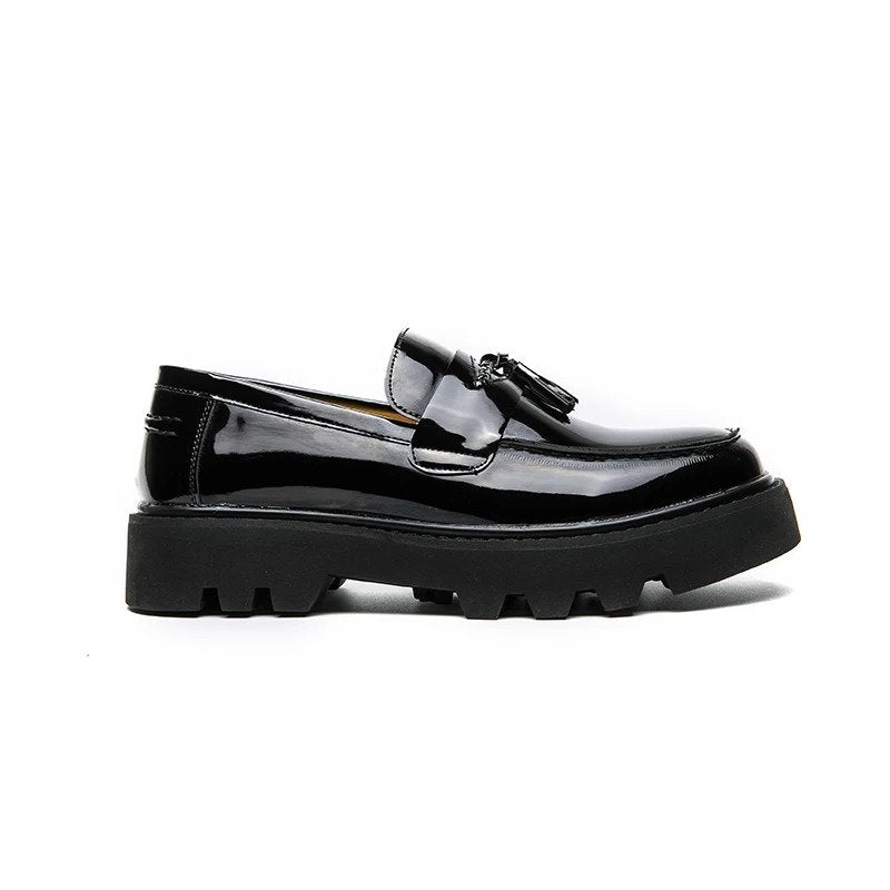 New Black Loafers Men Leather Shoes-13922